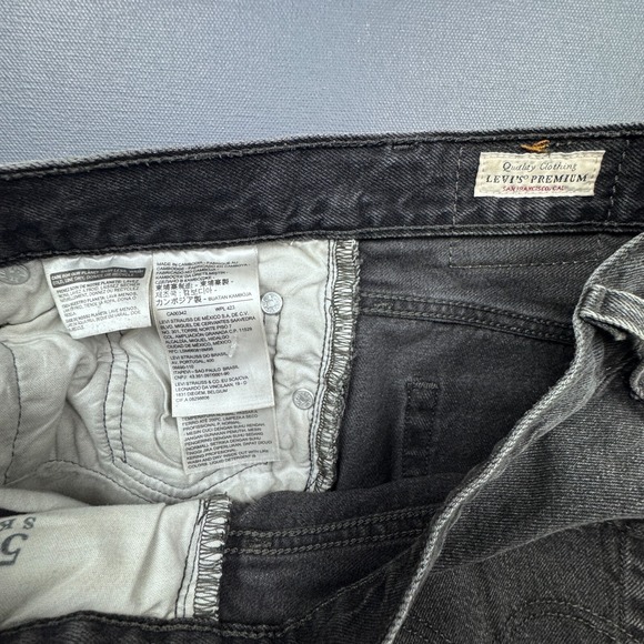 Levi's 501 Skinny Jeans Black Denim Women's Size Small 26 Distressed Premium - Picture 10 of 16